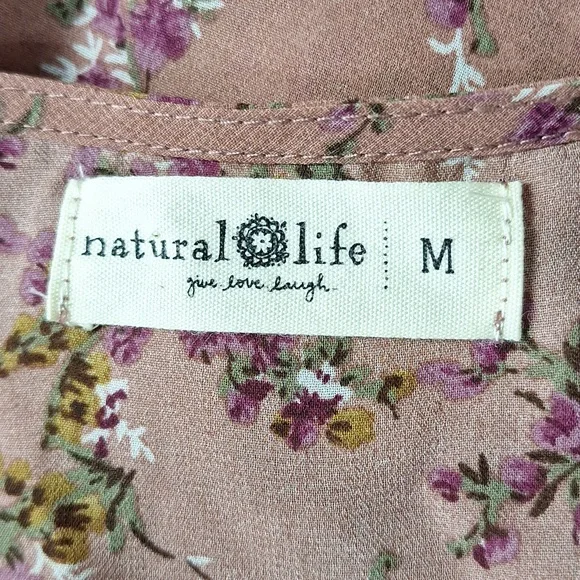 Natural Life Boho Floral Cottagecore Prairie Feminine Bell Sleeve Maxi Dress *M - Picture 11 of 13